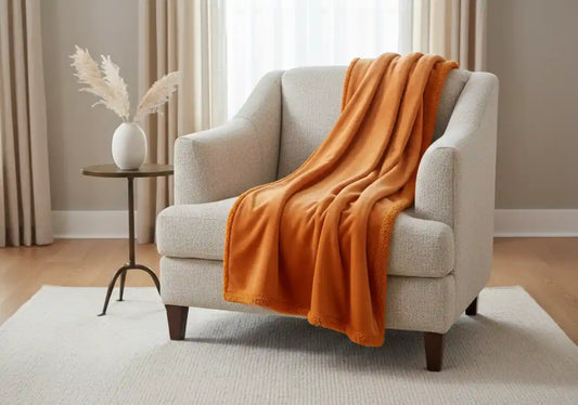 Chimes Cosy Orange Throw