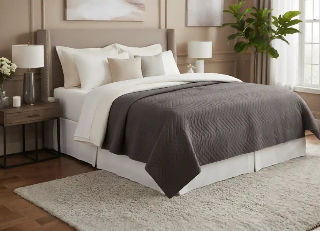 Chimes - Chevron Slate King Quilt