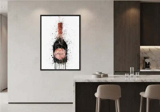 Chimes - Champagne abstract Canvas with frame visual 2 - 50 x 70cm