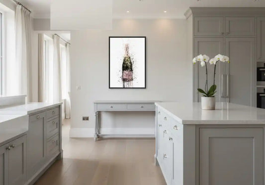 Chimes - Champagne abstract Canvas with frame visual 1 - 50 x 70cm