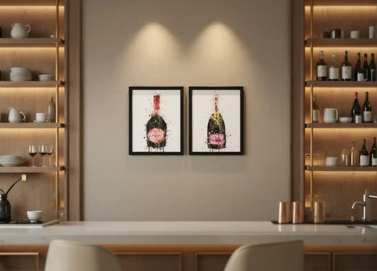 Chimes - Champagne abstract Canvas with frame visual 1 - 30 x 40cm