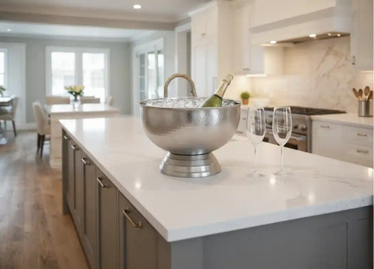 Silver Hammered Champagne Bowl