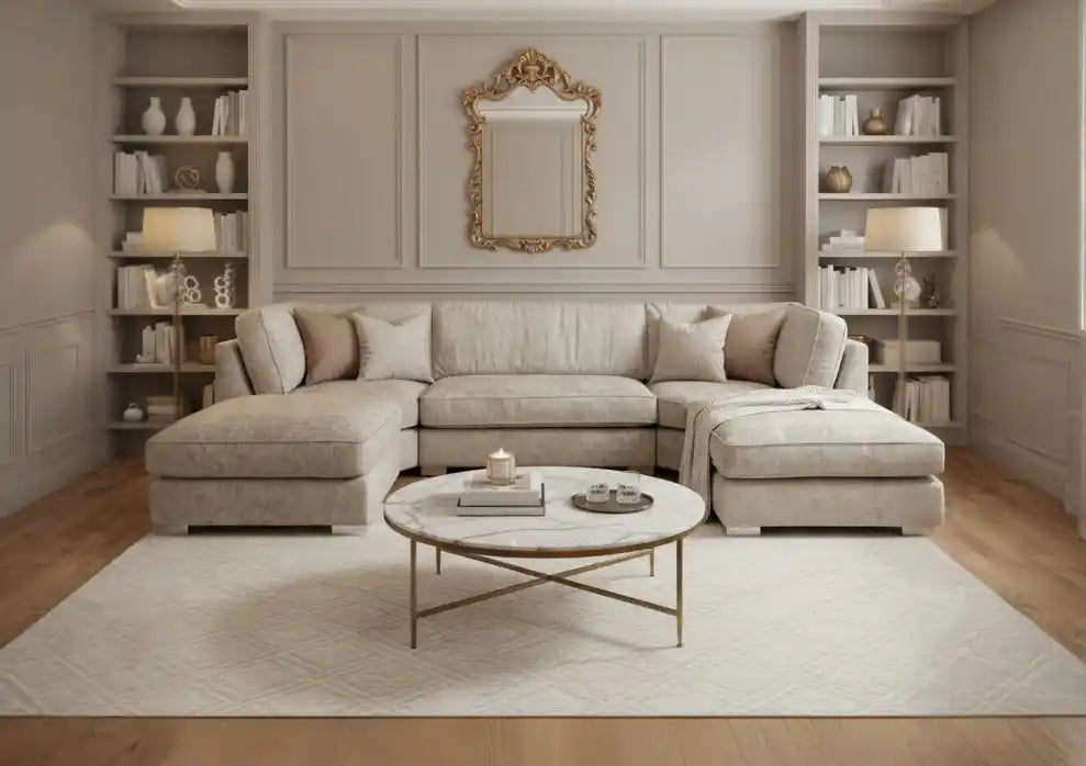 Belfry U Shape Sofa Full Back - Truffle
