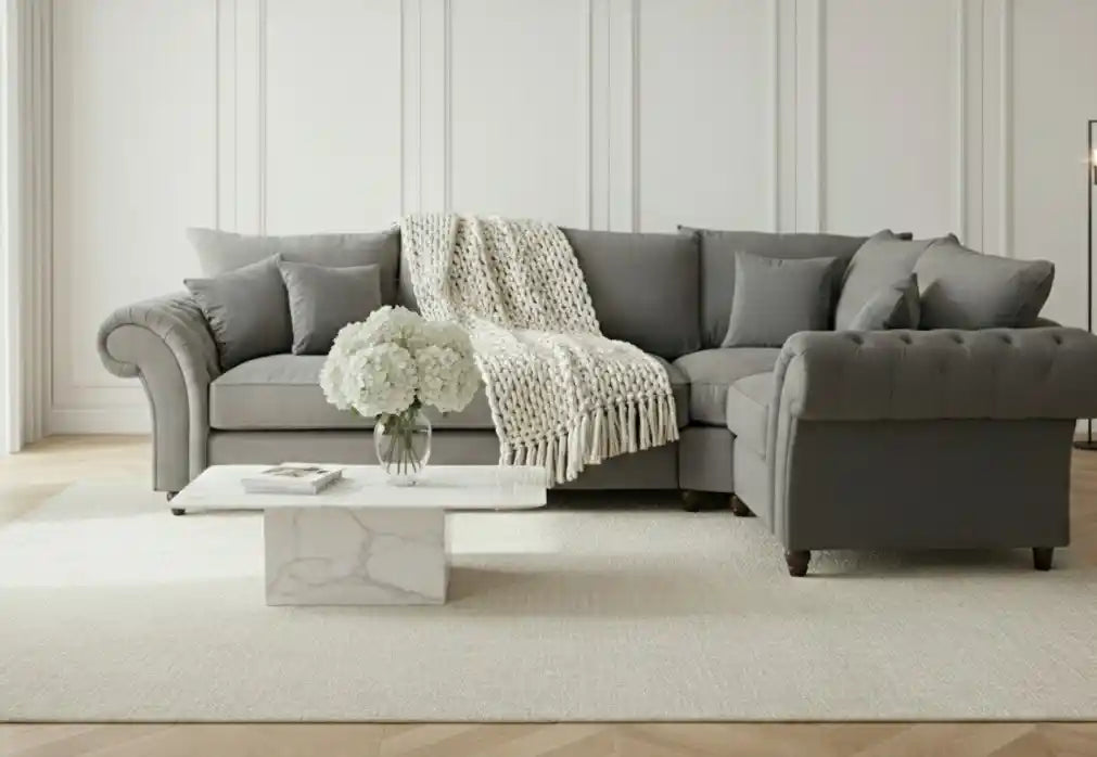 Chimes - Belvedere Right Hand Corner Sofa - Charcoal Grey