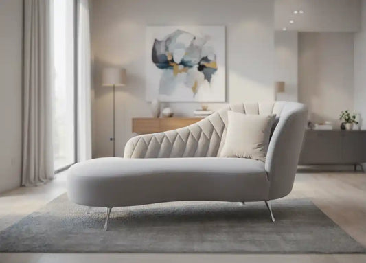 Chimes - Tiffany Chaise Longue - Grey Velvet