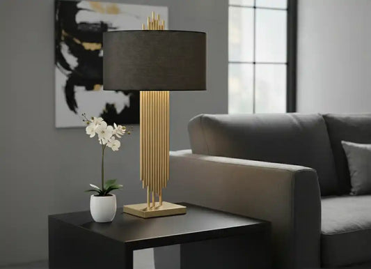 Bunty Table Lamp With Black Linen Shade