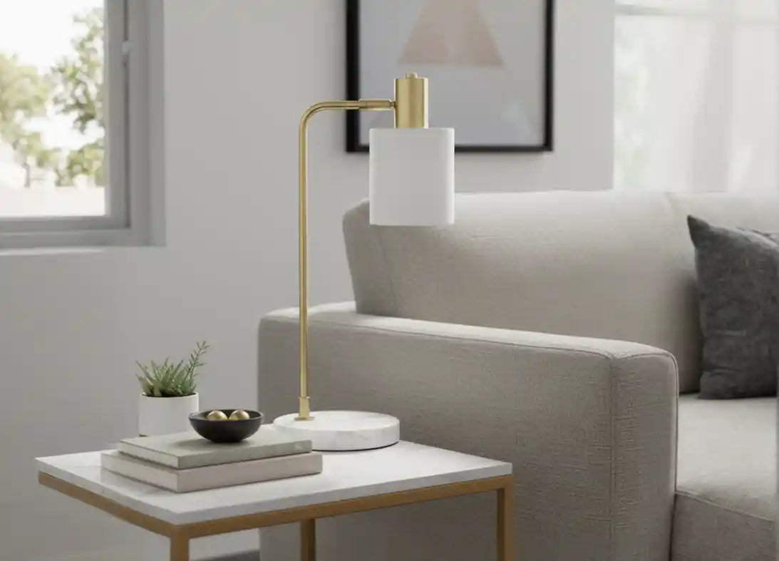 Nadene White Shade Desk Lamp