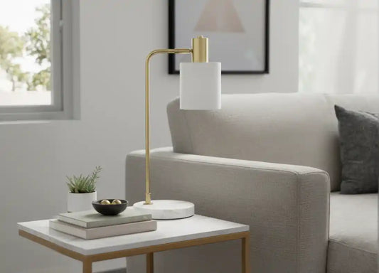 Nadene White Shade Desk Lamp