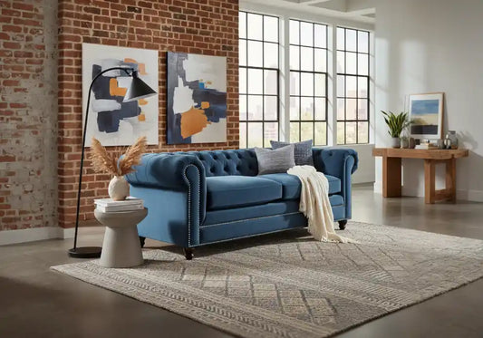 Chimes - Mayfair 3 Seater Midnight Velvet Sofa