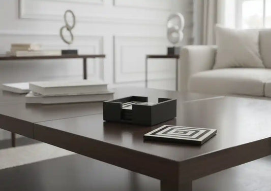 Monochrome Coasters In Holder