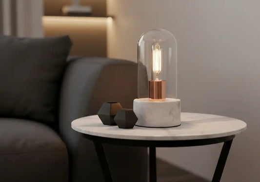 Chimes - Bell Lamp With Grey Marble Base