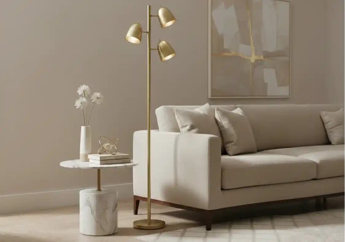 Nevada Brass Finish Floor Lamp