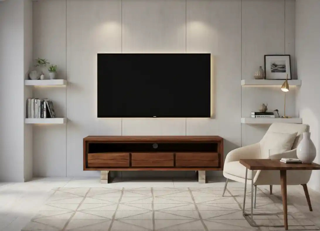 Surie Acacia Wood Media Unit
