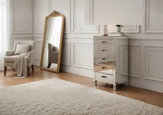 Chimes - Felicia 5 Draw Mirrored Chest