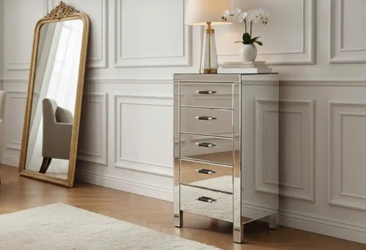 Chimes - Felicia 5 Draw Mirrored Chest