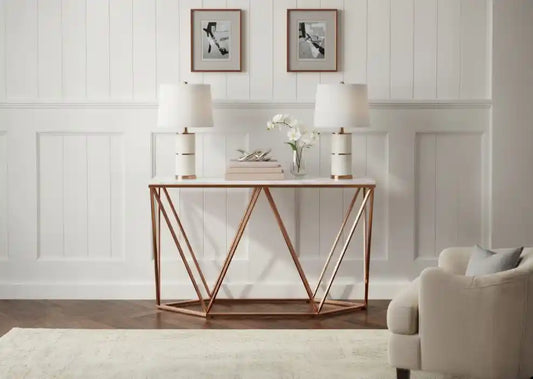 Varden Champagne Console Table