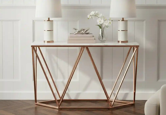 Varden Champagne Console Table