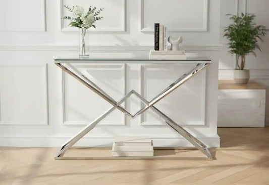 Chimes - Jubilee Corseted Silver Console Table