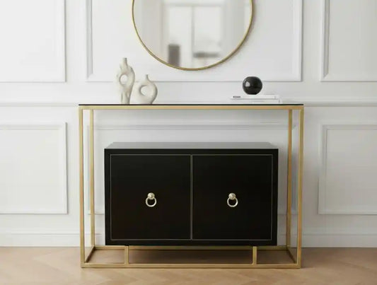 Aurora Gold & Black Suspended 2 Door Cabinet