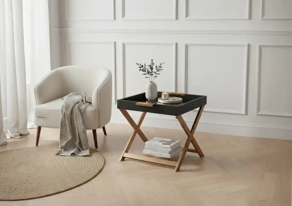 Iris Black Side Table
