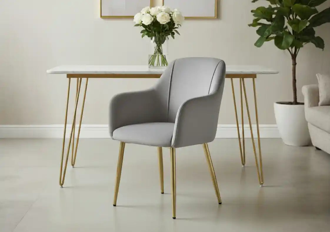 Dulcie Grey Velvet Dining Chair