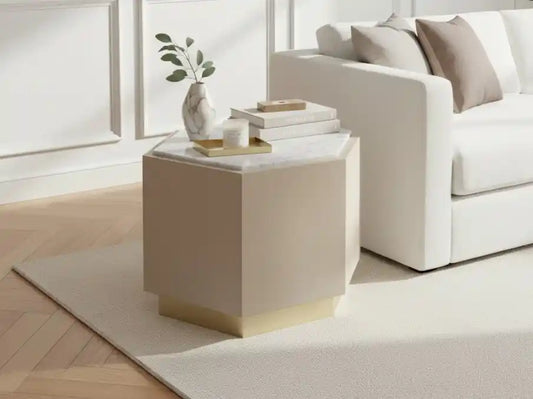 Chimes - Lorenzo large white side table