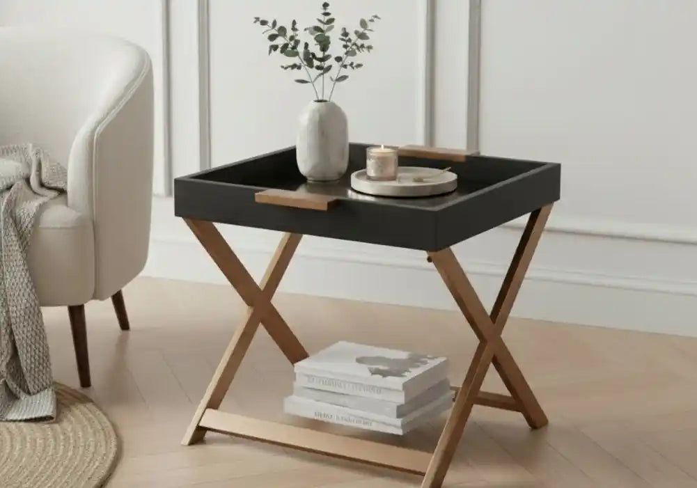 Iris Black Side Table