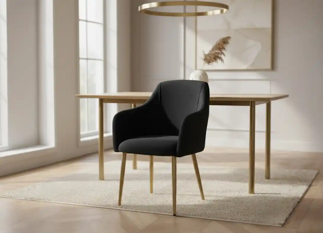 Dulcie Black Velvet Dining Chair