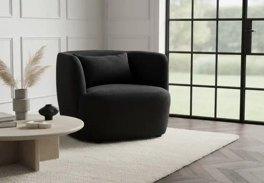 Paris Textured Black Curved Chair