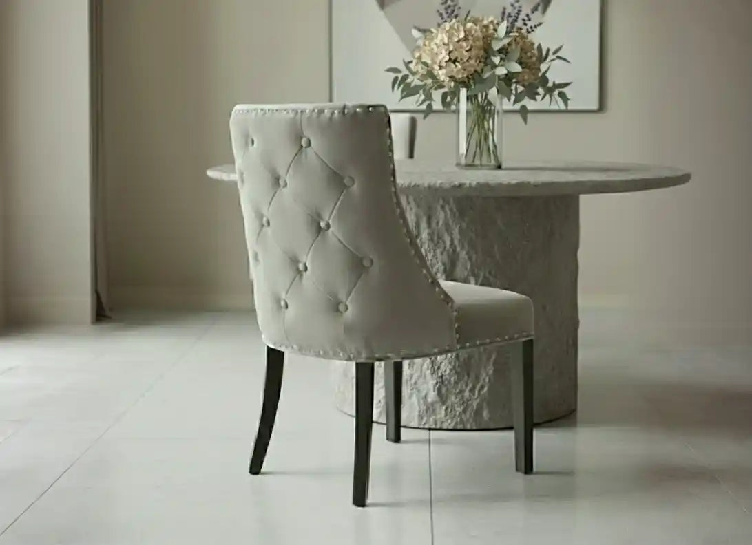 Rendal Park Grey Velvet With Tufted Back Dining Chair
