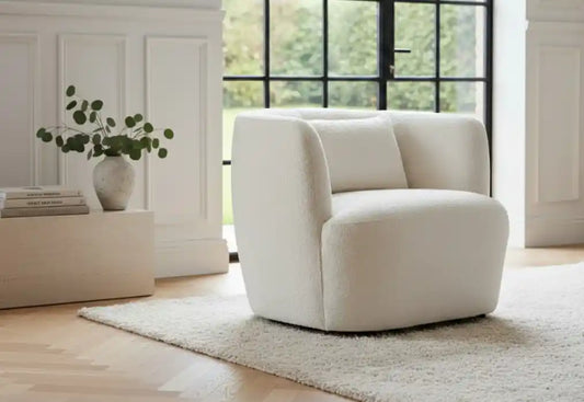 Paris Textured Cream Curved Chair