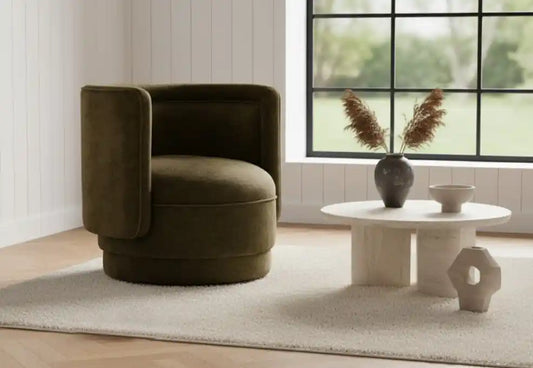 Dante Forest Green Chenille Curved Chair