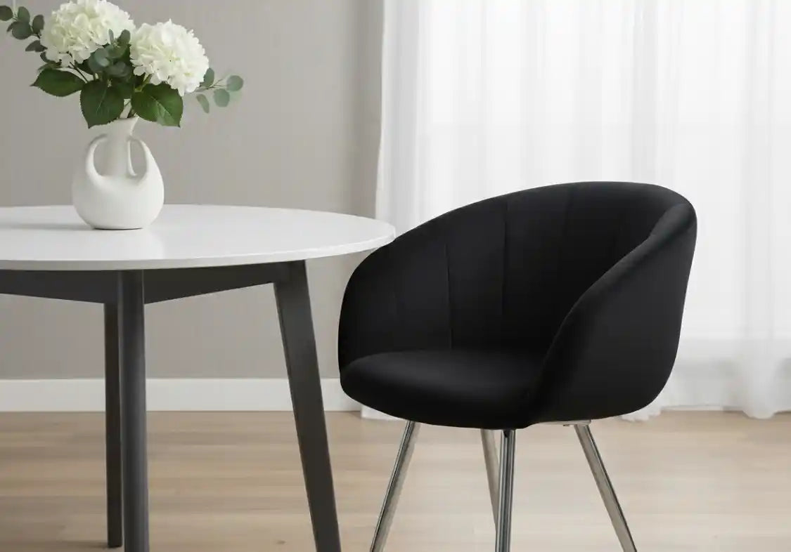 Chimes - Deco Black Velvet Dining Chair