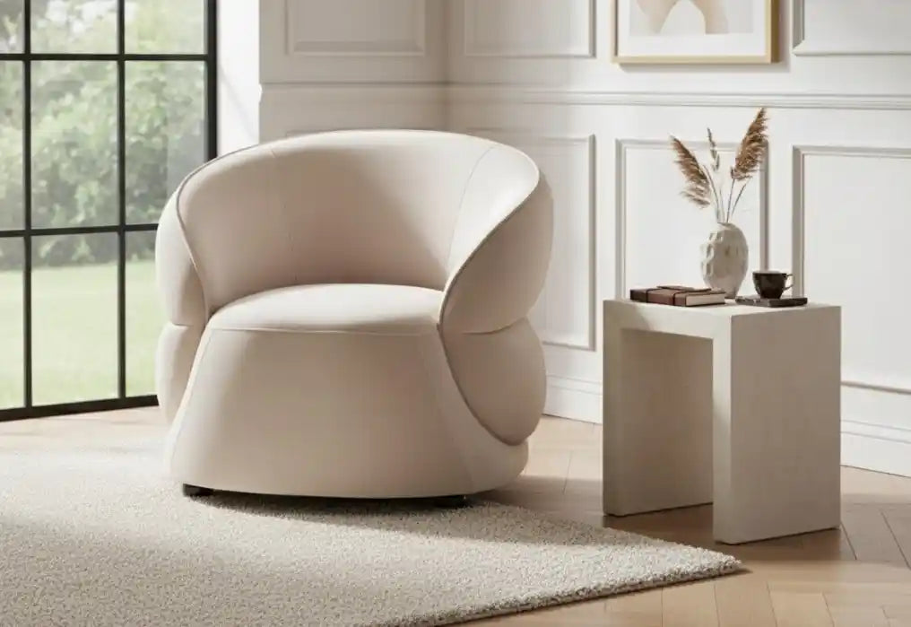 Farrah Stone Velvet Curved Chair