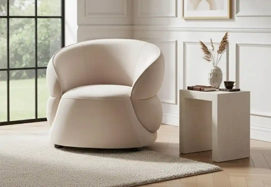 Farrah Stone Velvet Curved Chair