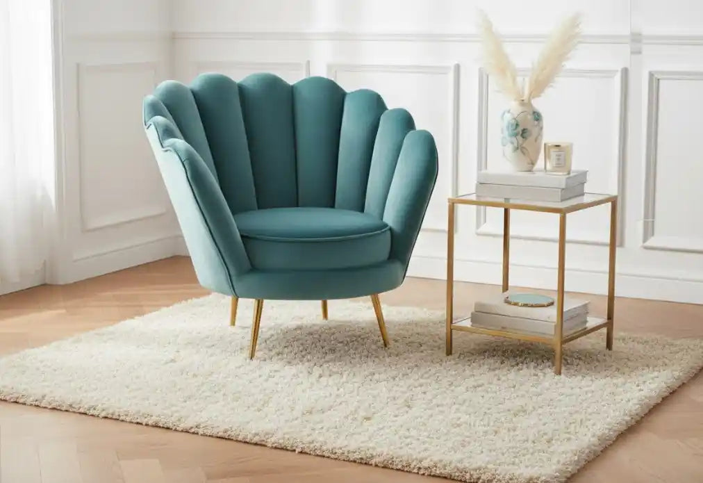 Chimes - Monroe Blue Scalloped Chair