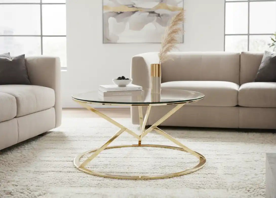 Chimes - Jubilee Corseted Round Champagne Coffee Table