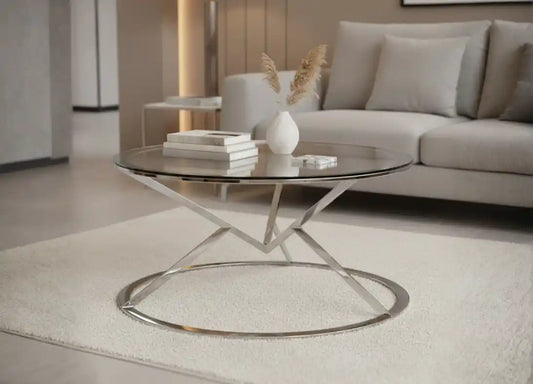 Chimes - Jubilee Corseted Round Silver Coffee Table