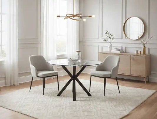 Sibera Dining Table With Black Wood Effect Metal Legs