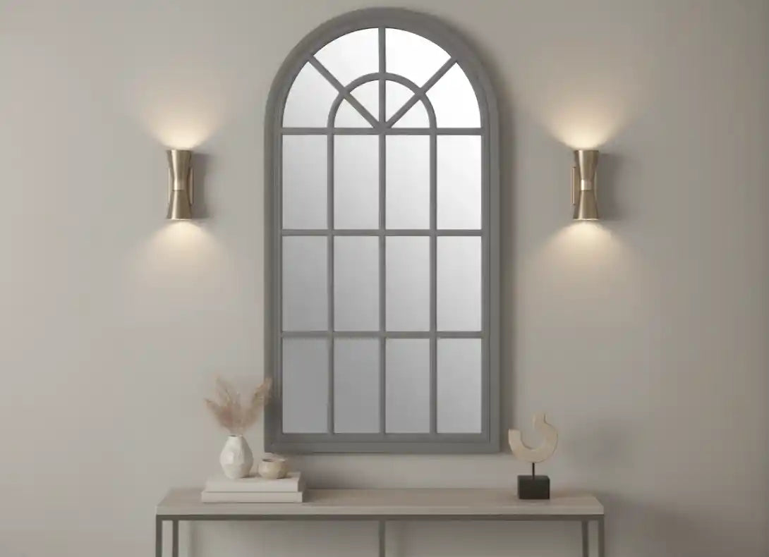 Chimes - Grey Window Wall Mirror