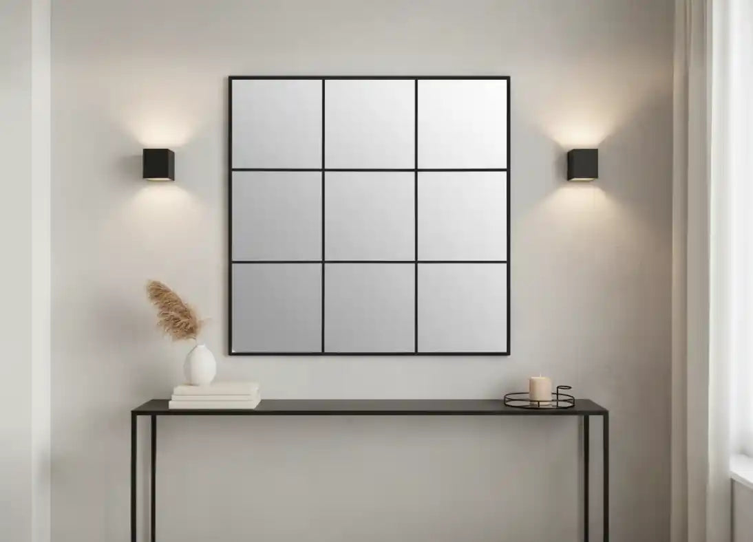 Chimes - Black 9 Squares Wall Mirror