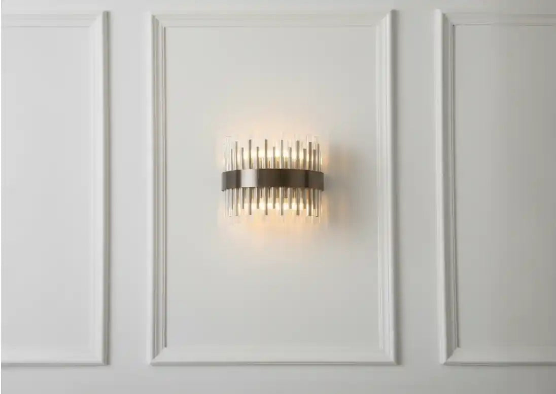 Antoinette Antique Brass Finish Curved Wall Lamp