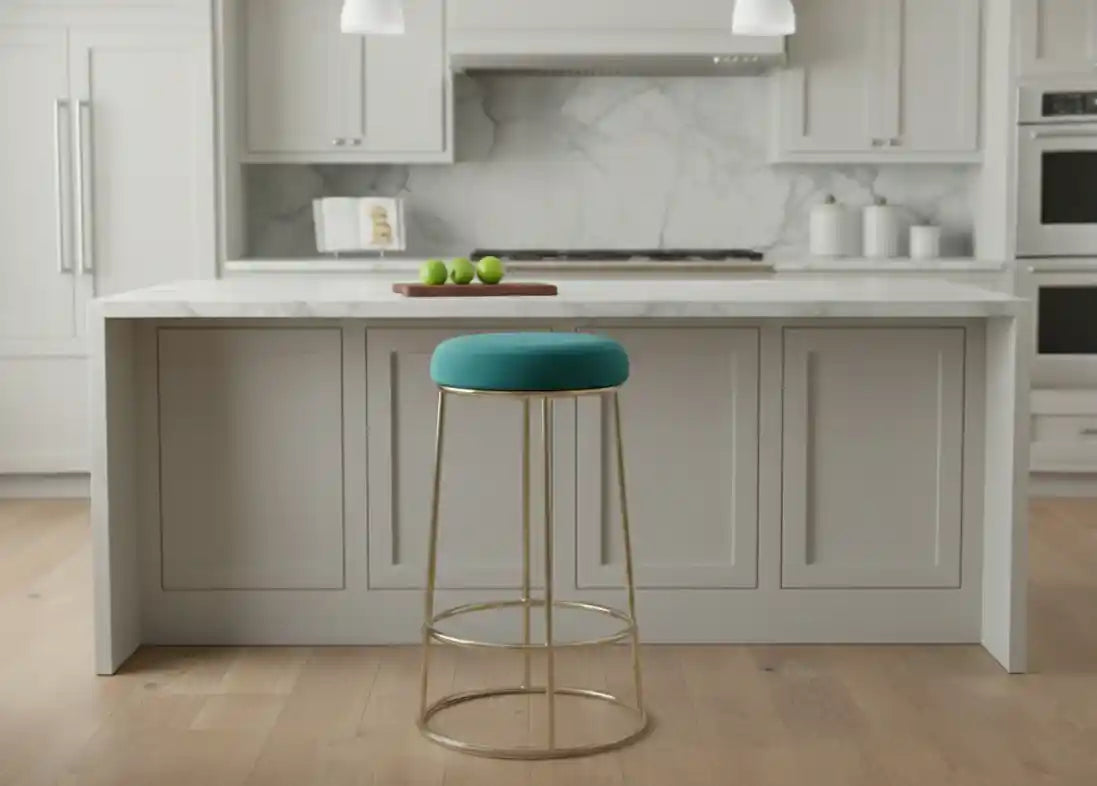 Chimes - Aurora Green Velvet Bar Stool