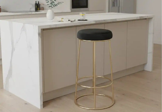 Chimes - Aurora Black Velvet Bar Stool