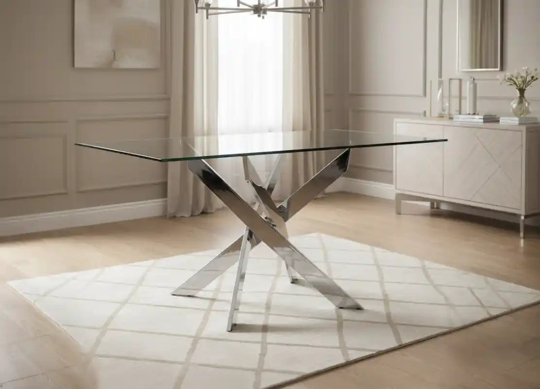 Chimes - Deana Rectangular Chrome Dining Table