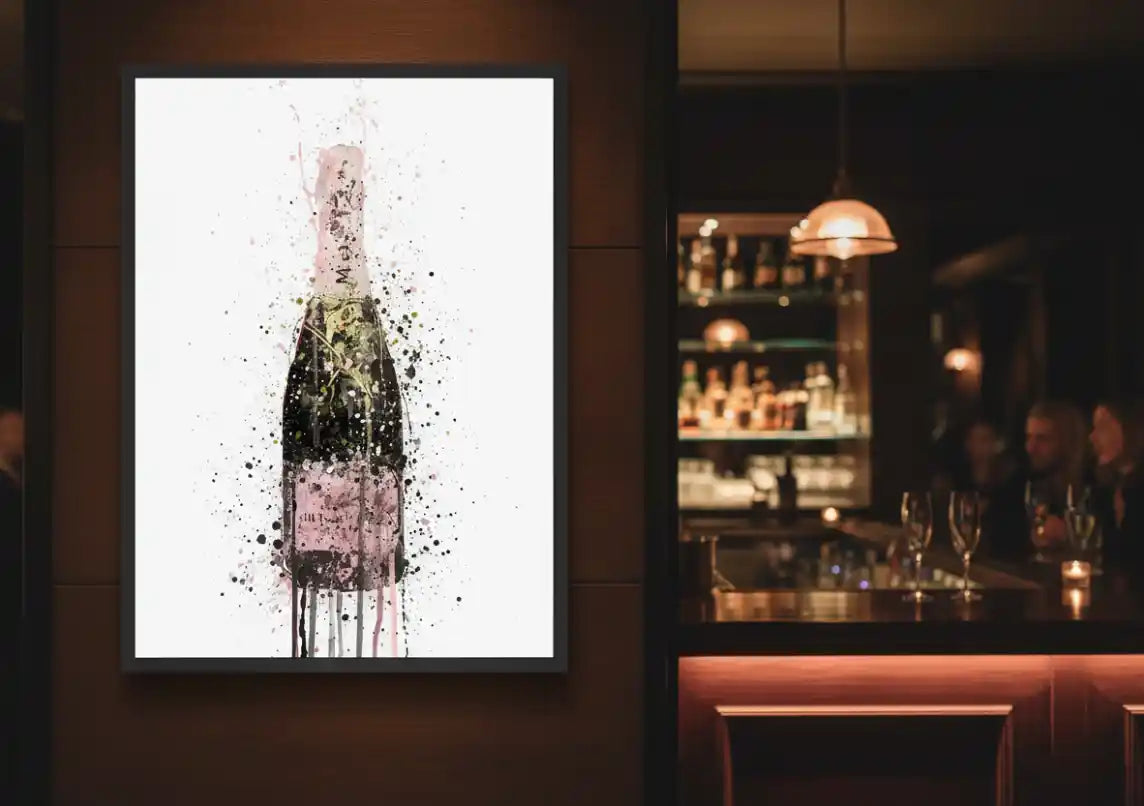 Chimes - Champagne abstract Canvas with frame visual 1 - 50 x 70cm