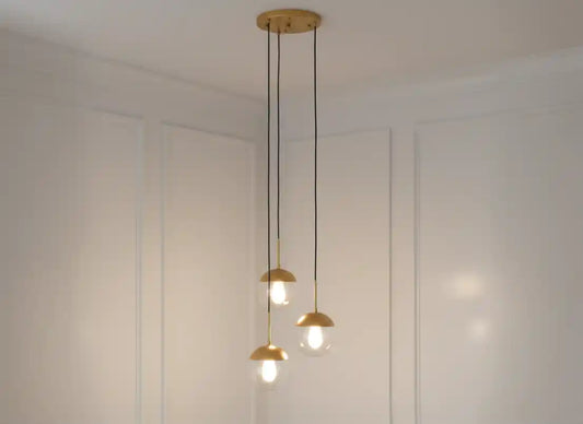 Raine Gold Finish 3 Bulb Pendant Light
