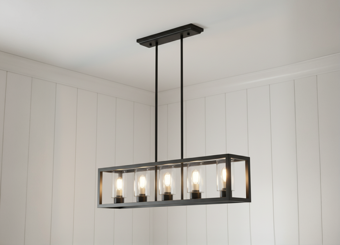 Amika 5 Bulb Matte Black Ceiling Light