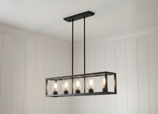 Amika 5 Bulb Matte Black Ceiling Light