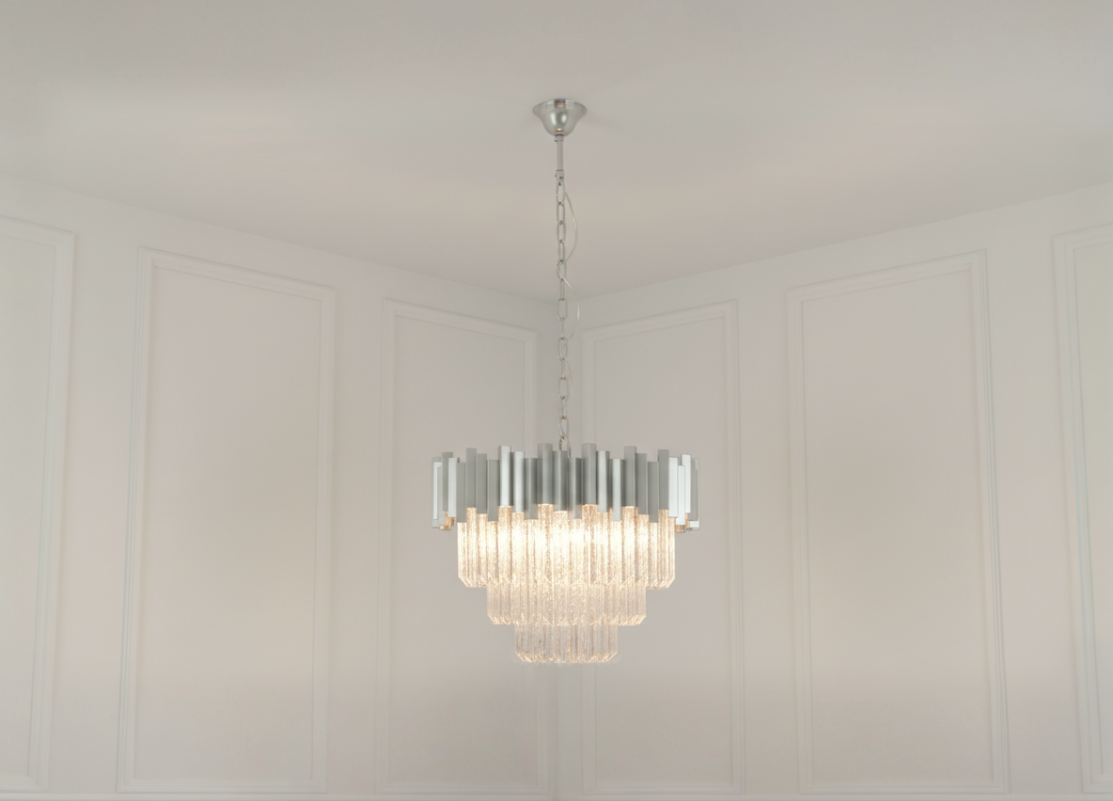 Chimes - Samara Small Nickel Painted Chandelier
